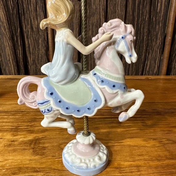 Matching 1990 Paul Sebastian Porcelain Girl/Boy On Carousel Horse old vintage! - Picture 7 of 10